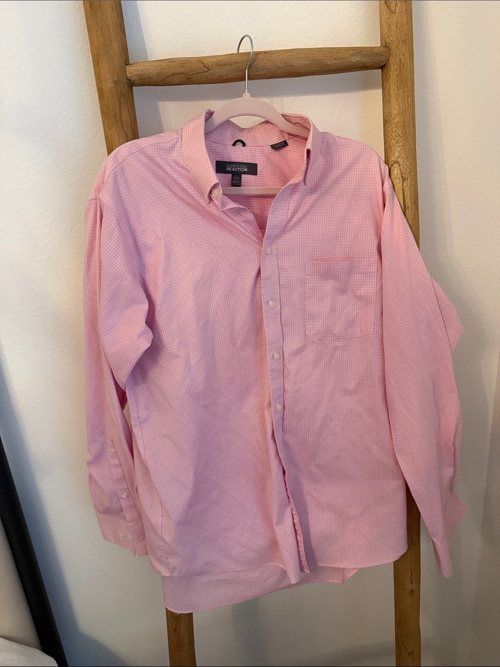 Kenneth Cole Reaction Light Pink Long-Sleeve Button-Up Shirt